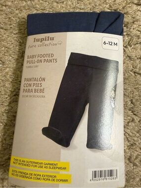 Baby Dark Blue Unisex Footed Pants - size 6-12M